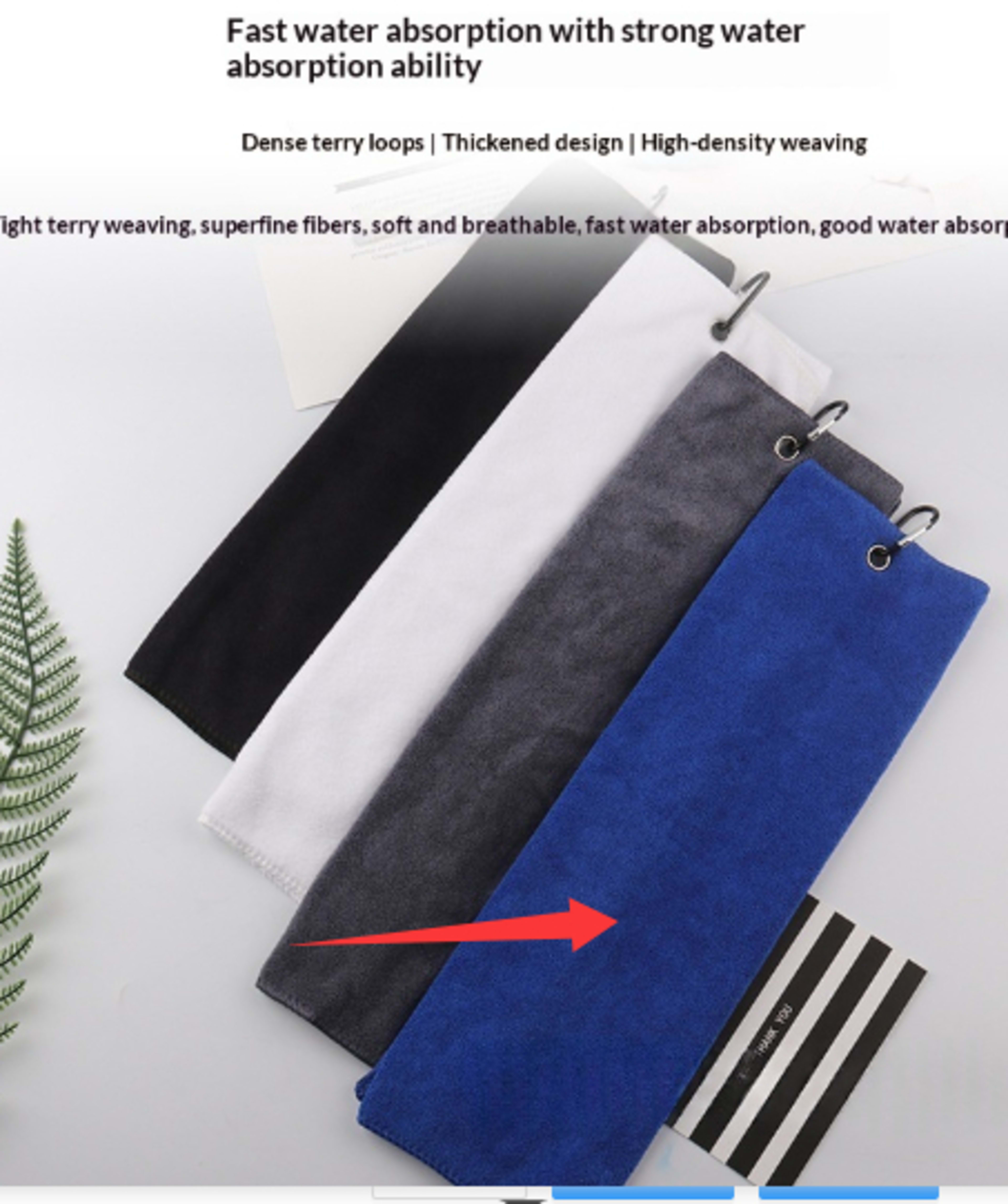 Golf Towel Microfiber Waffle-weave Sports Towel 7