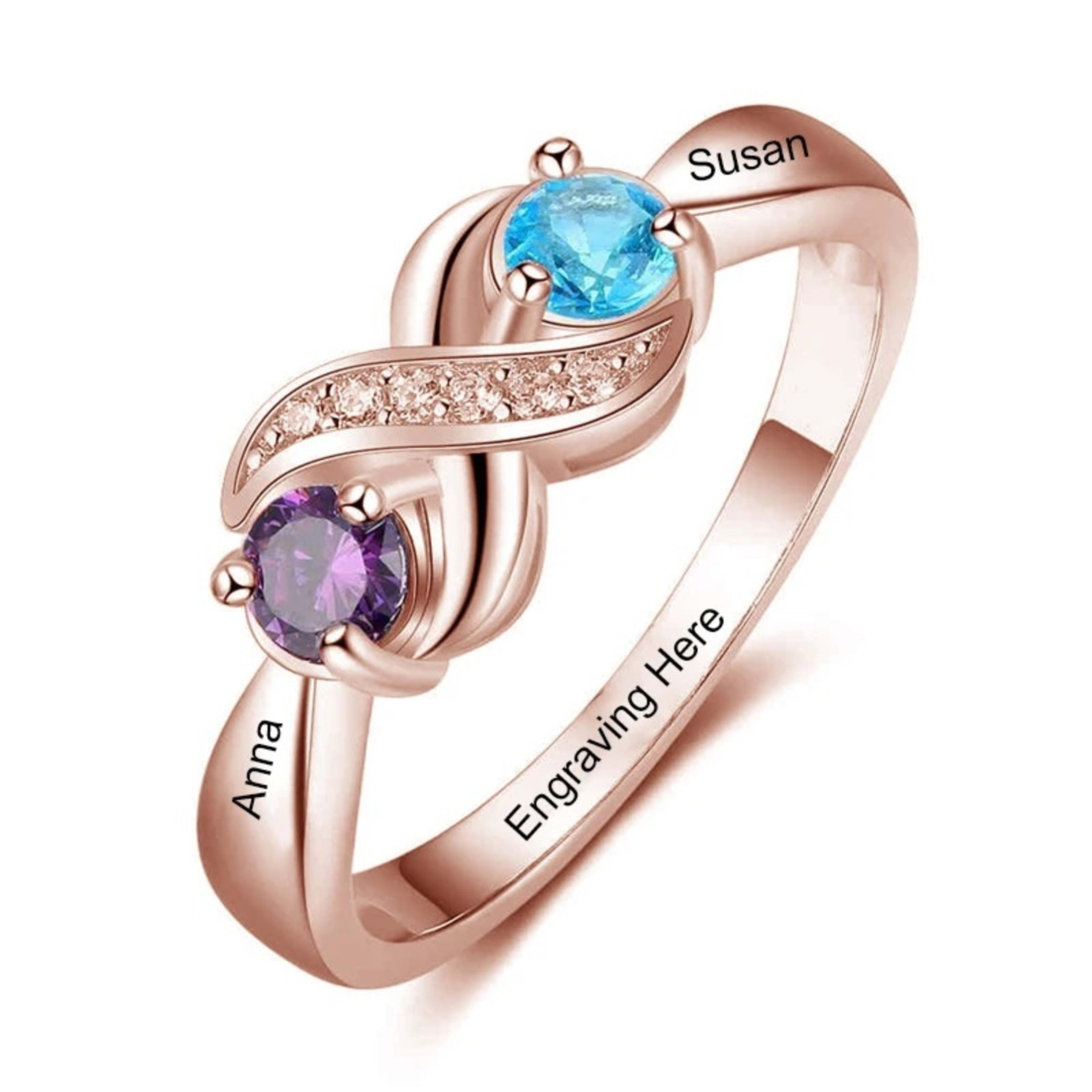 12th Birthday Stone Love Heart Ring Female 4
