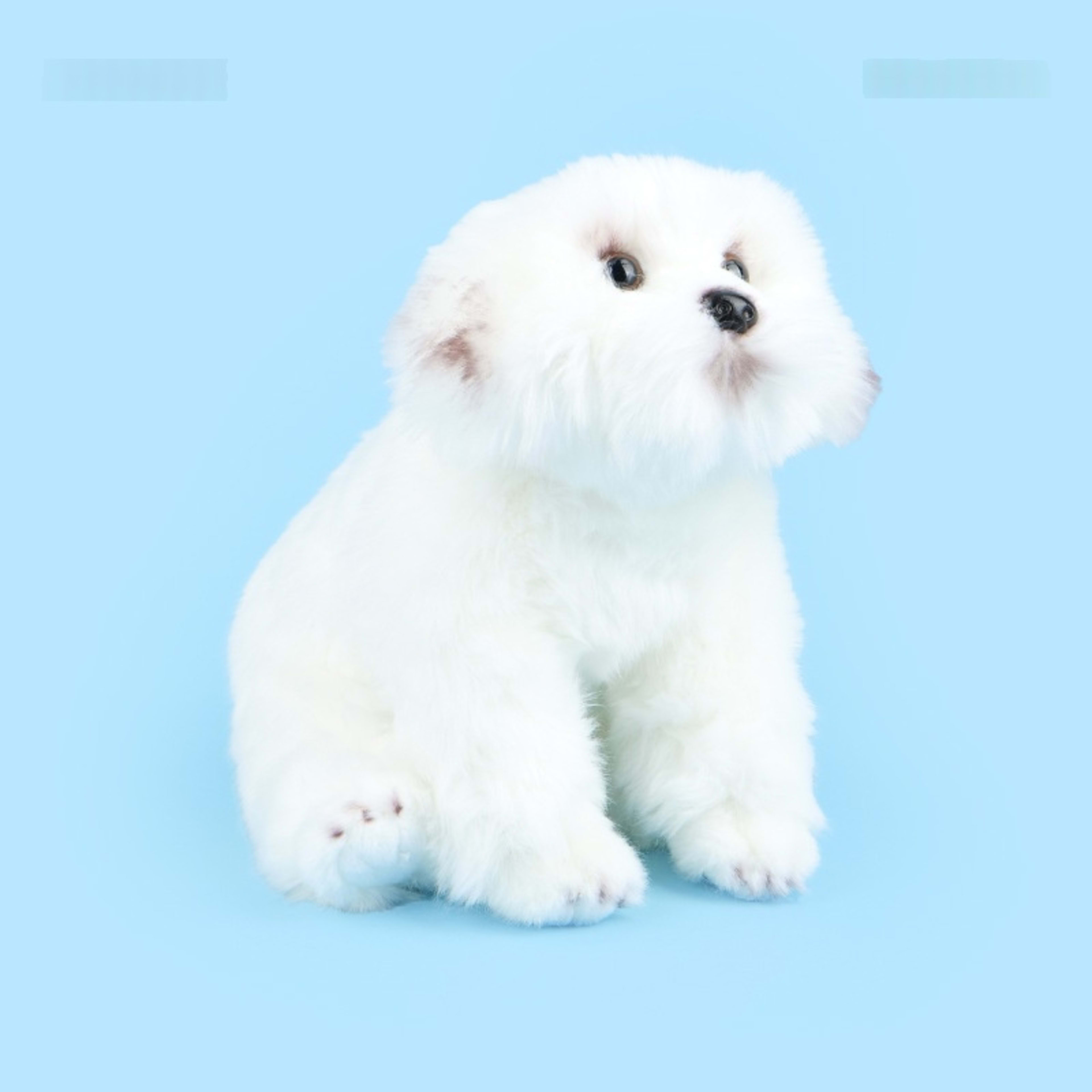 Toy White Dog Figurine Comfort Doll Birthday Gift 3