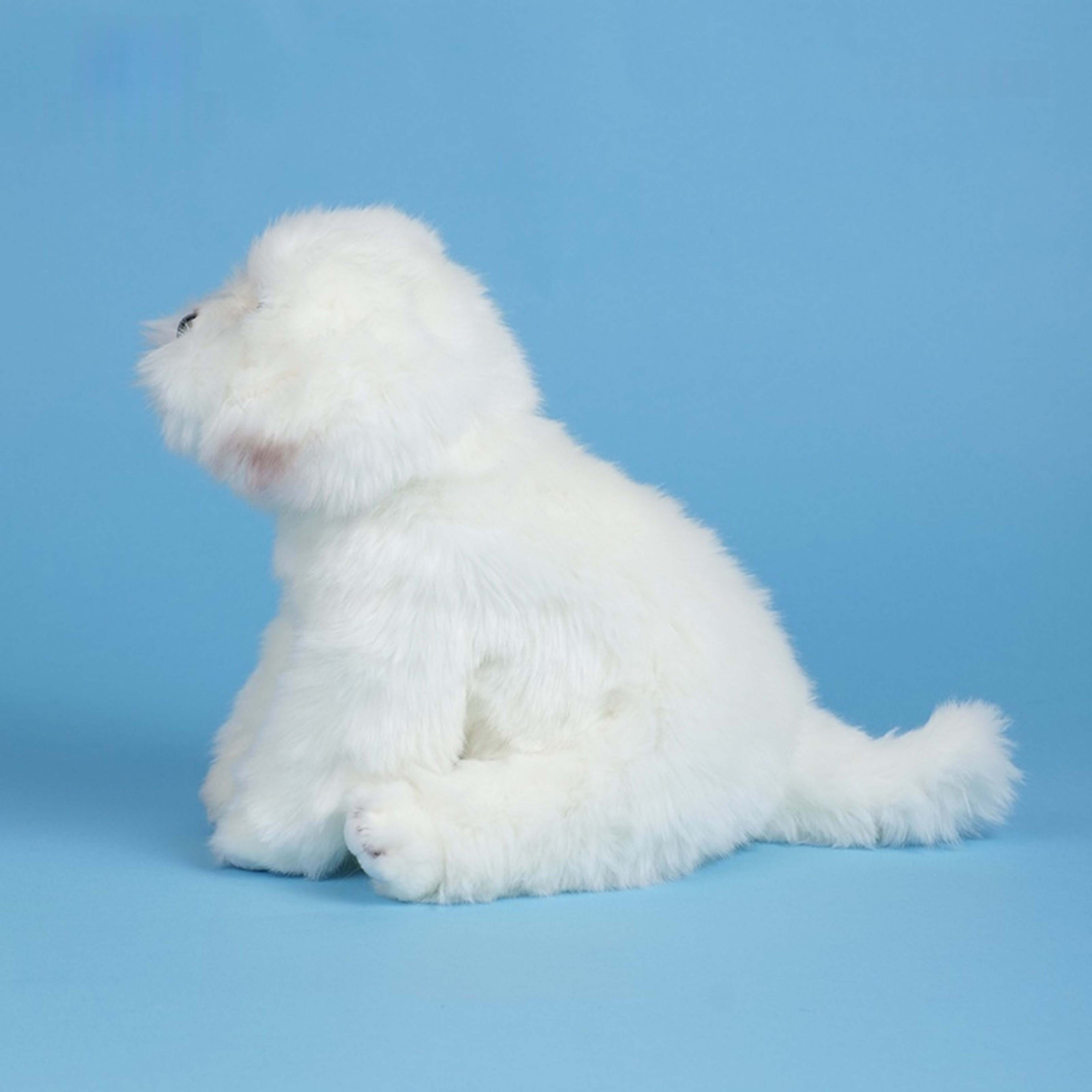 Toy White Dog Figurine Comfort Doll Birthday Gift 4