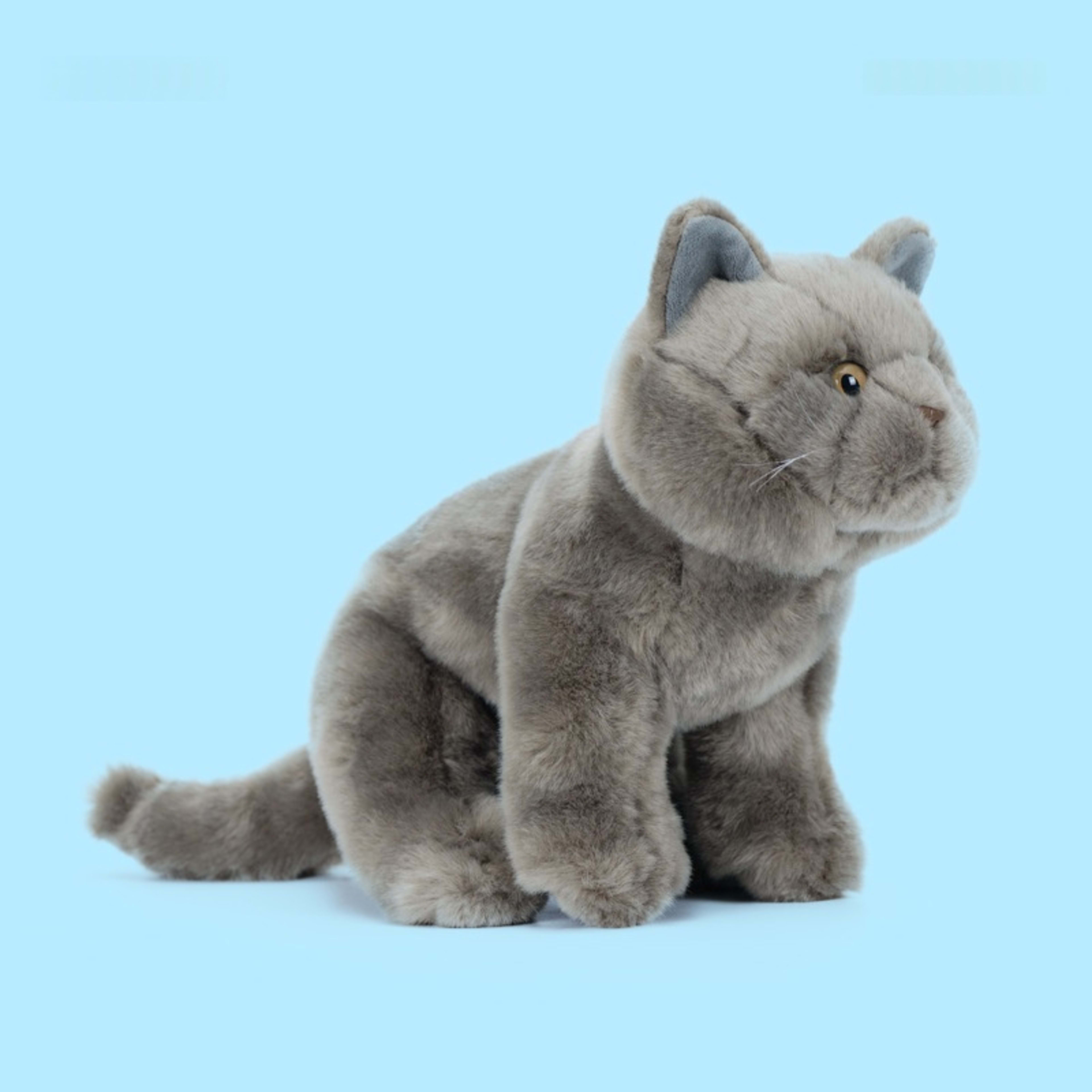 Simulation Blue Cat Plush Stuffed Animal Doll 3