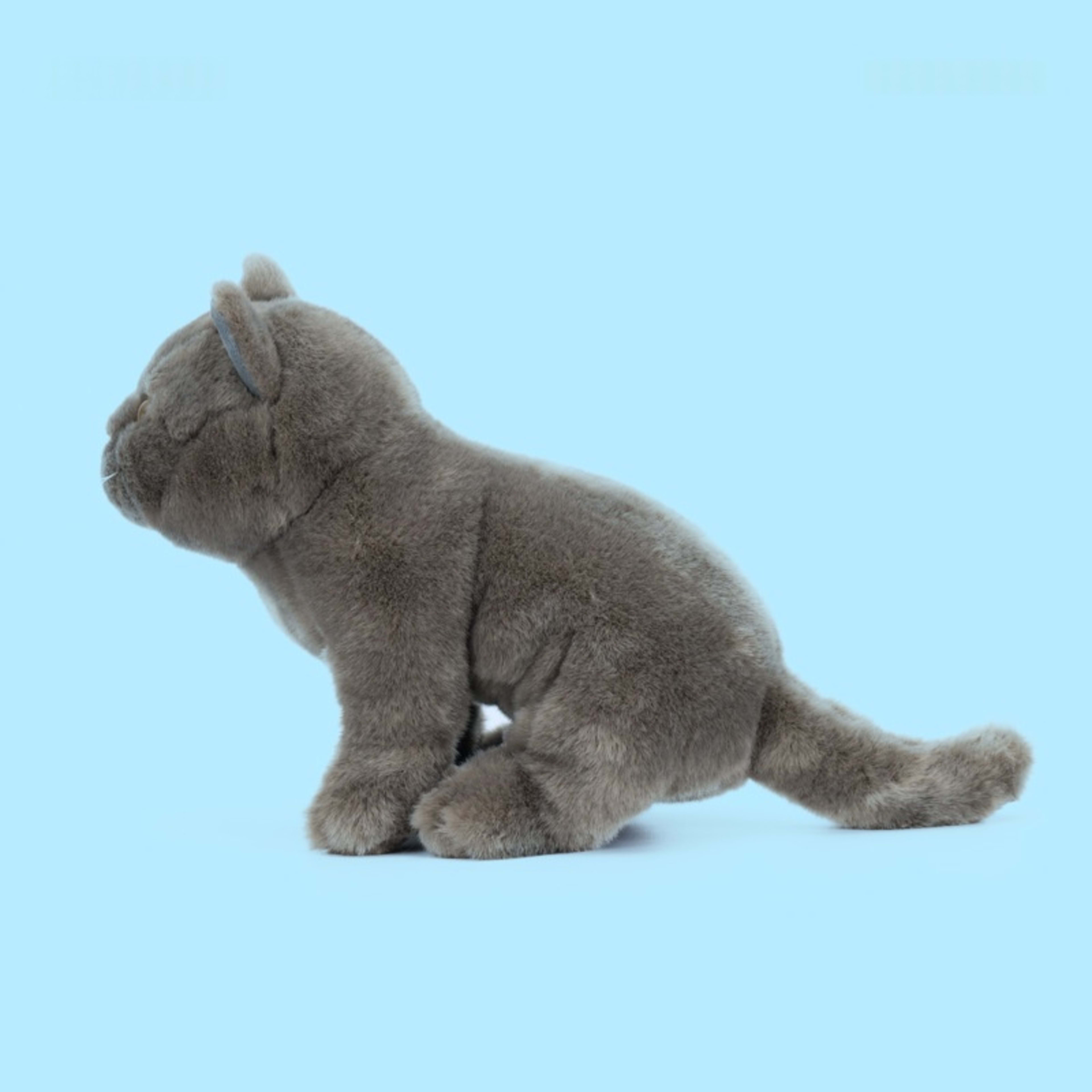 Simulation Blue Cat Plush Stuffed Animal Doll 5