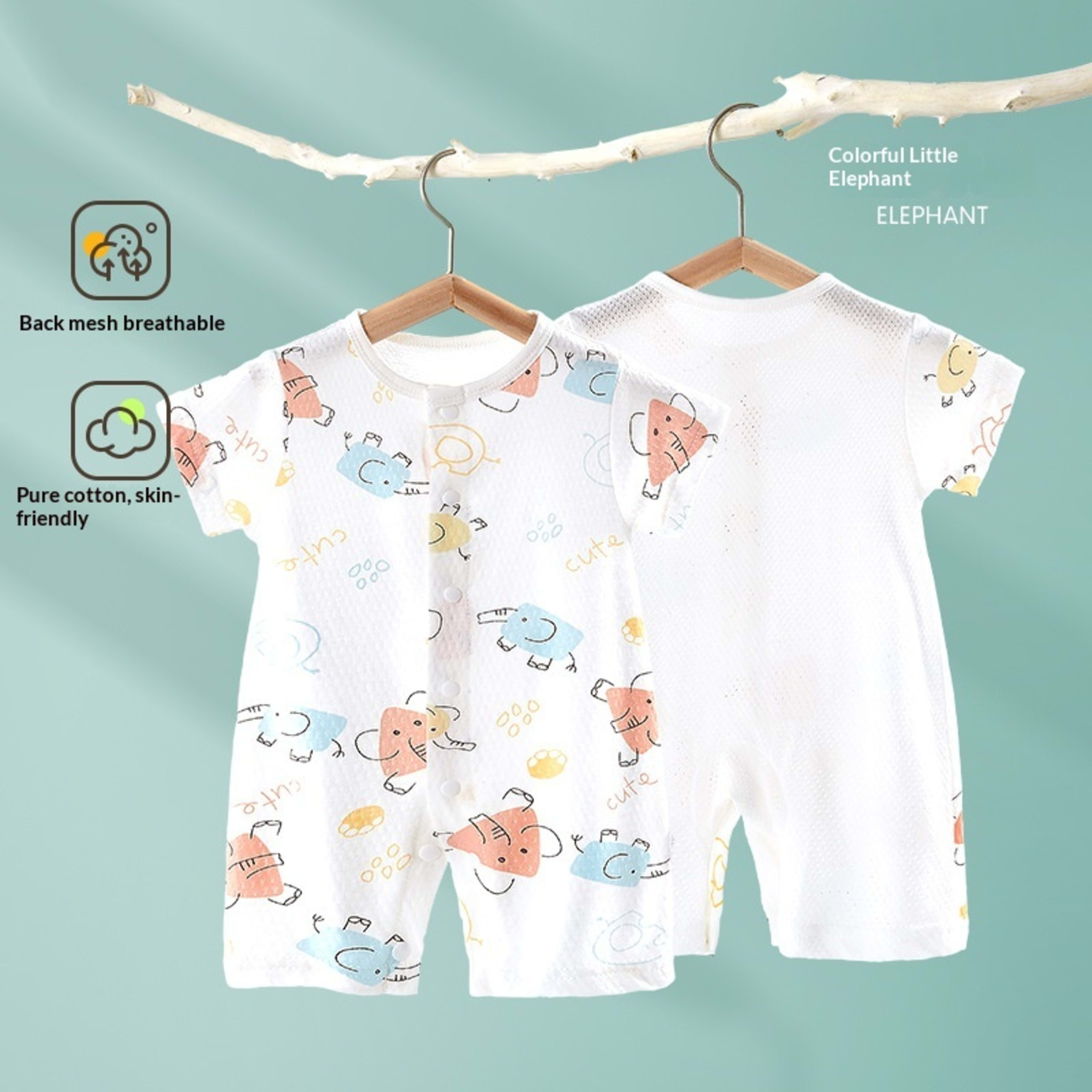 Baby Summer Thin Short-sleeved Jumpsuit 7