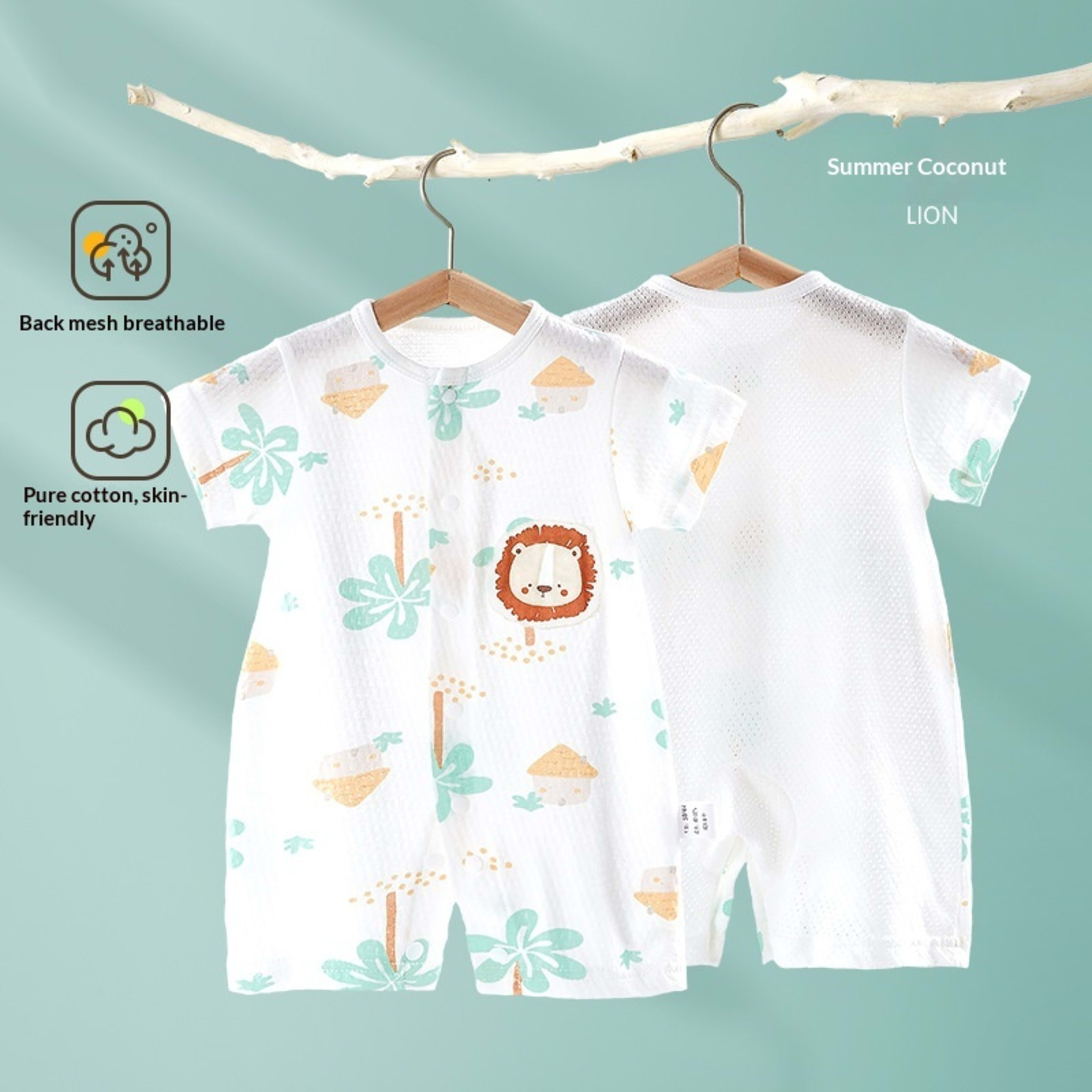 Baby Summer Thin Short-sleeved Jumpsuit 4