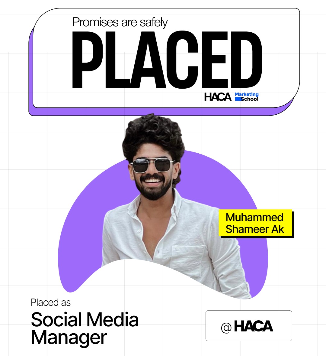 Marketing school placement student