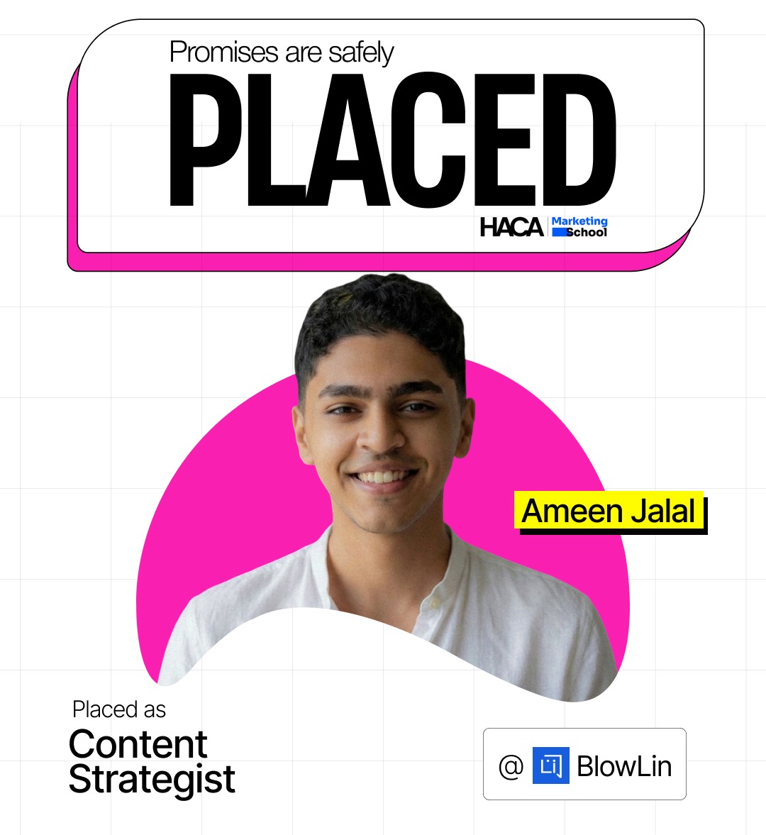 Marketing school placement student