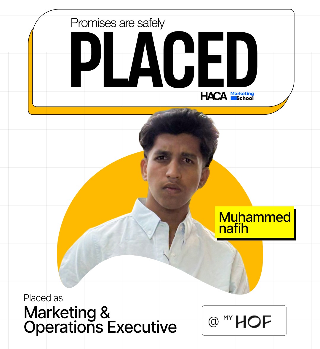 Marketing school placement student