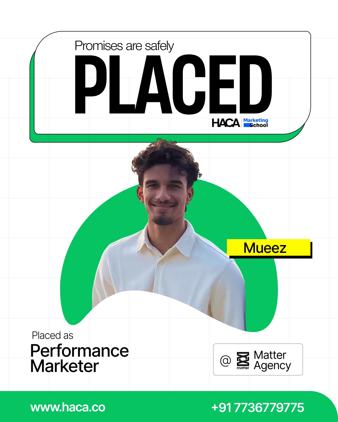 Marketing school placement student
