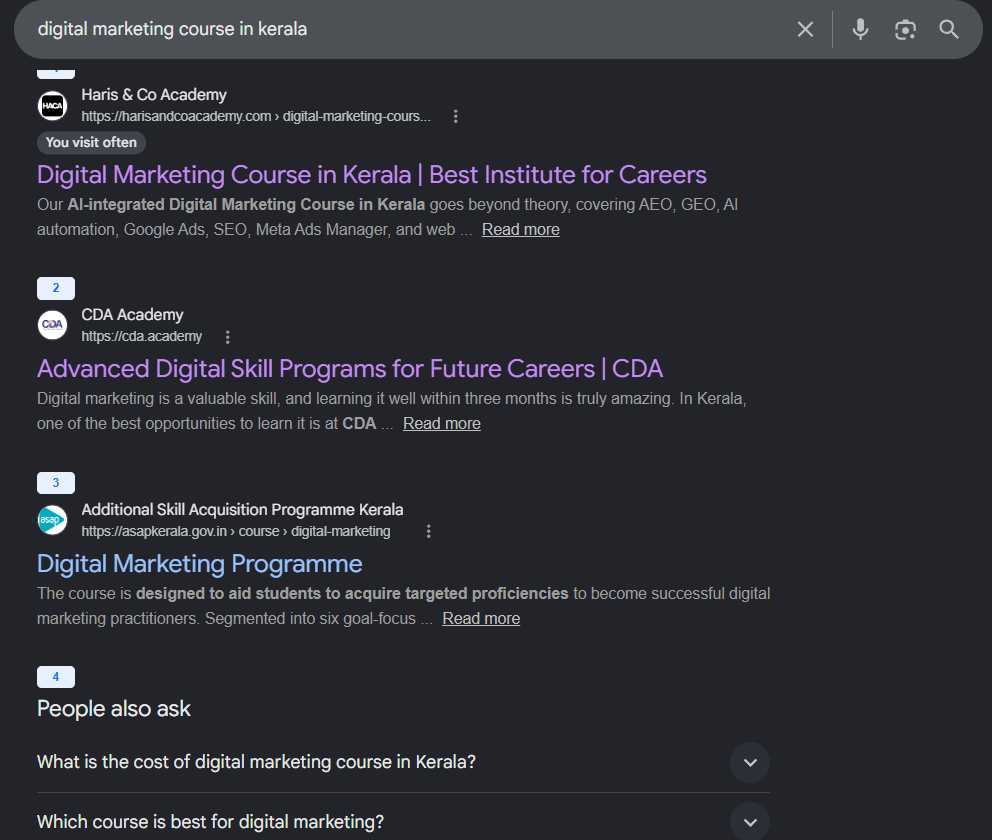 Analysing Competitor in Google
