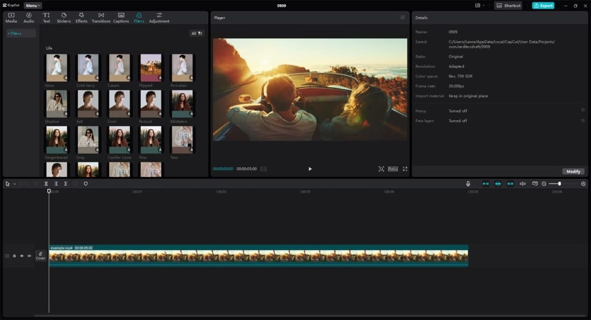 Capcut Interface
