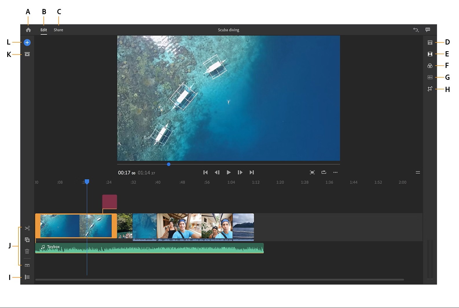 Adobe Premiere Rush Interface