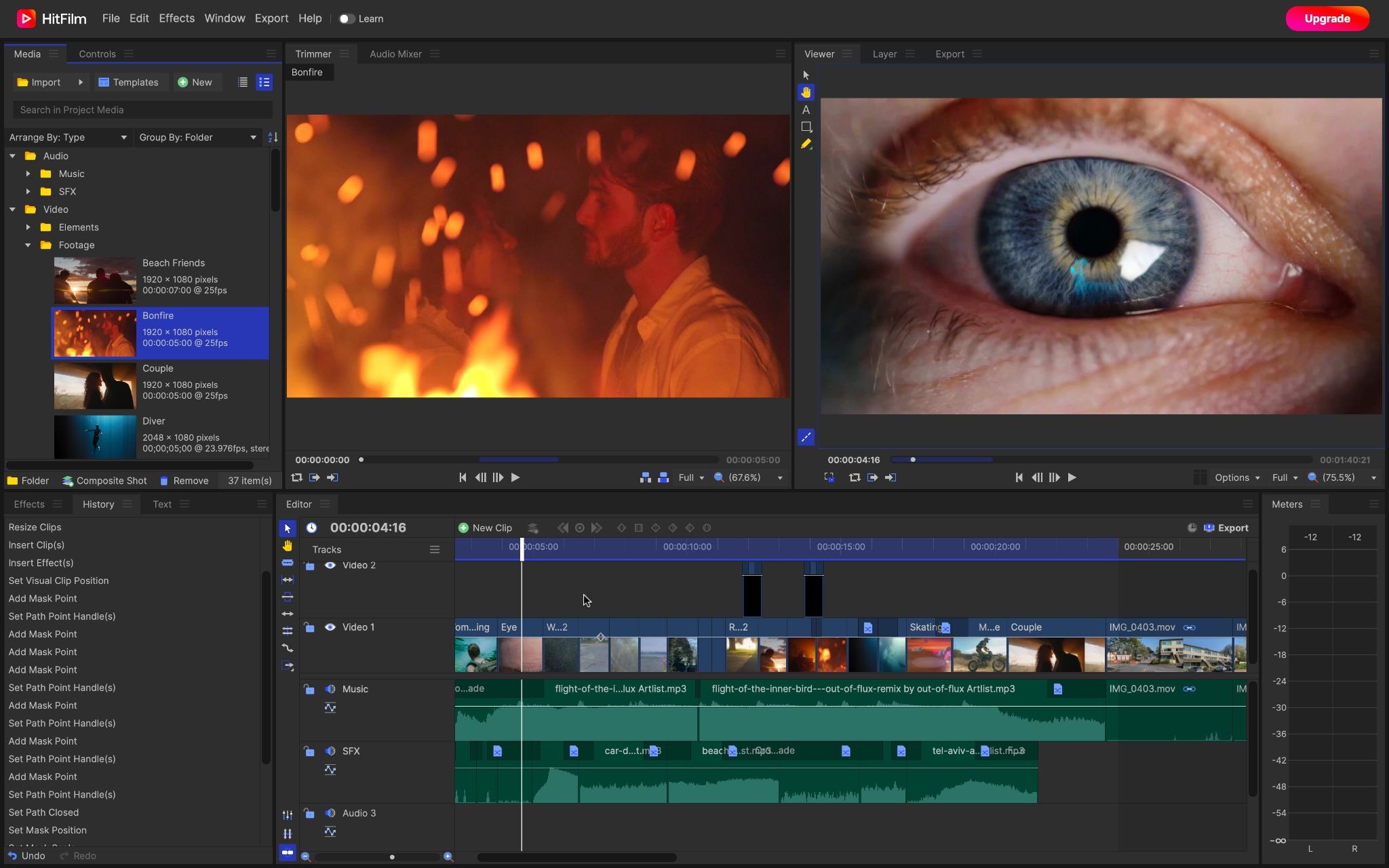 Hitfilm Interface