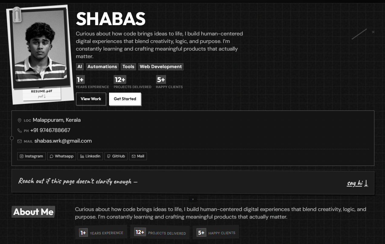Shabas's Personal Portfolio
