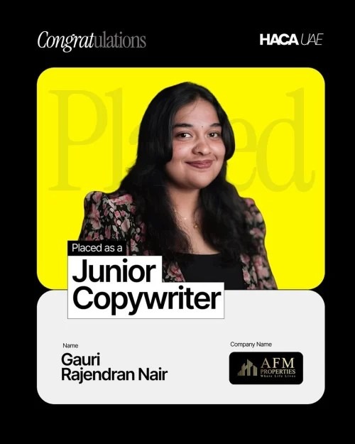 HACA Students Building Digital Marketing Careers in the UAE- Gauri Rajendran