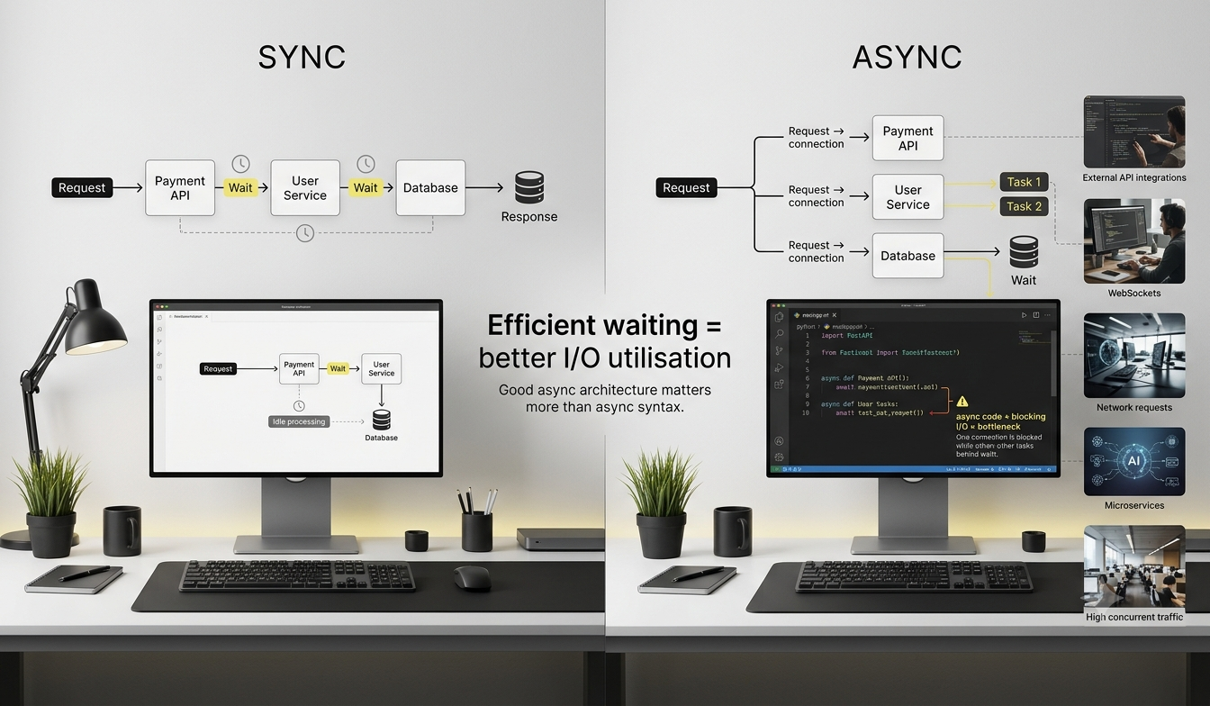 How does async programming improve API performance?