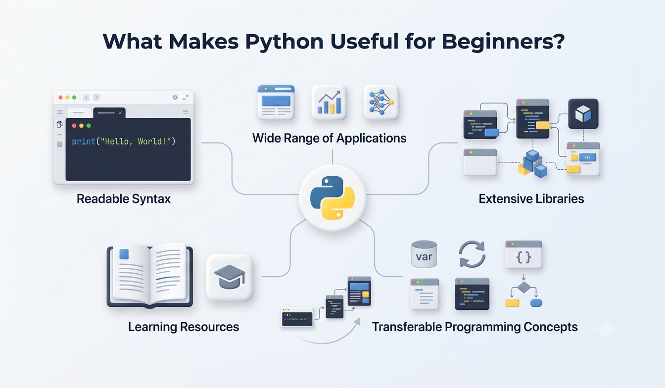 What makes Python useful for beginners?