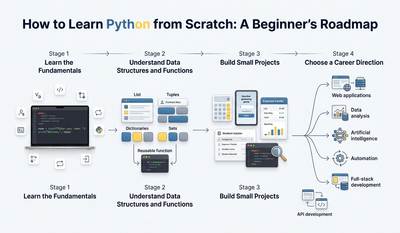 How to Learn Python from Scratch: A Beginner's Roadmap