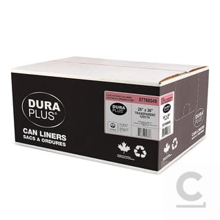 DuraPlus Can Liner - LLDPE - 26" x 36" - X Strong - Transparent - 125 Pack