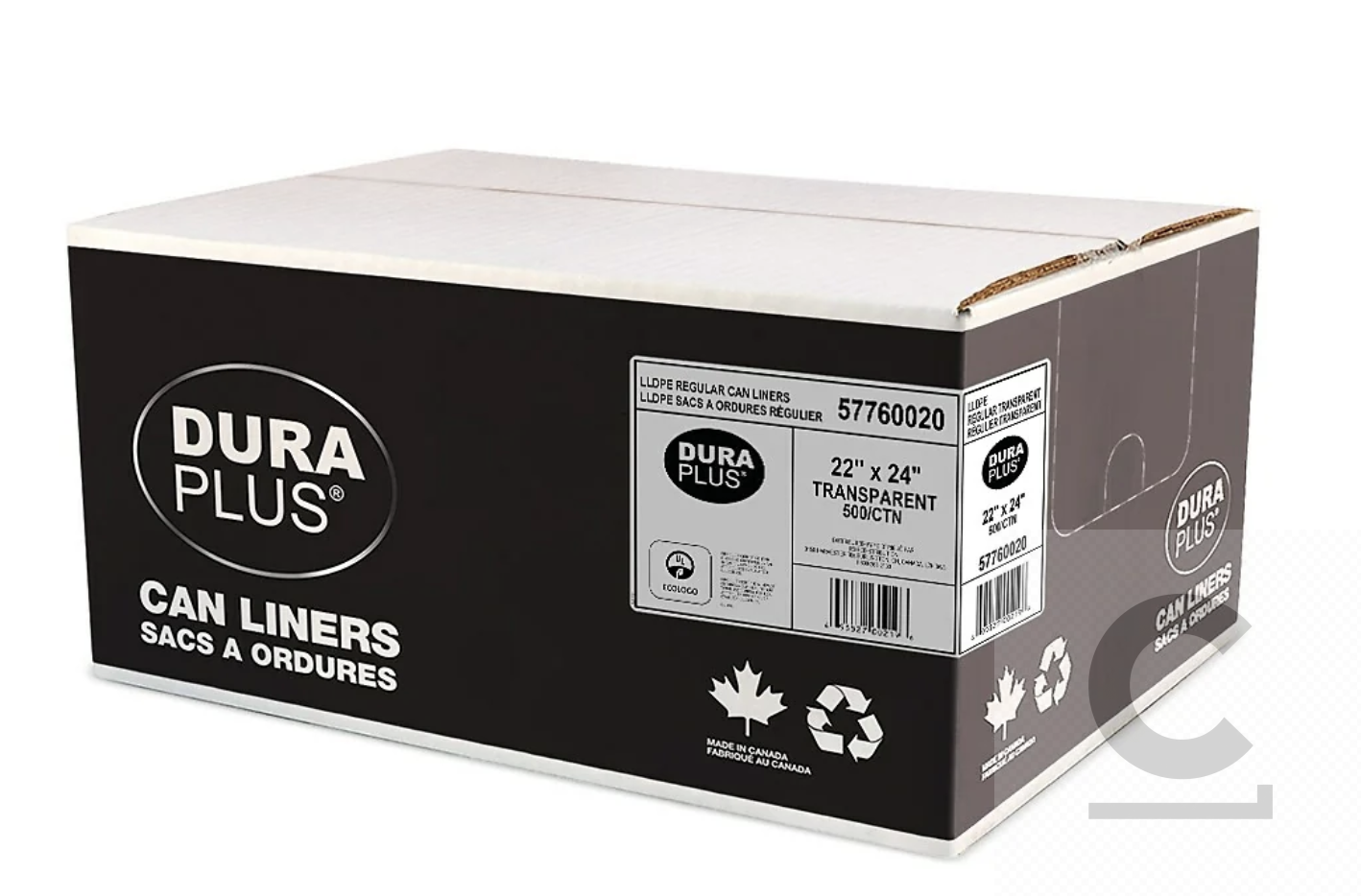DuraPlus Can Liner - LLDPE - 22" x 24" - Regular - Transparent - 500 Pack