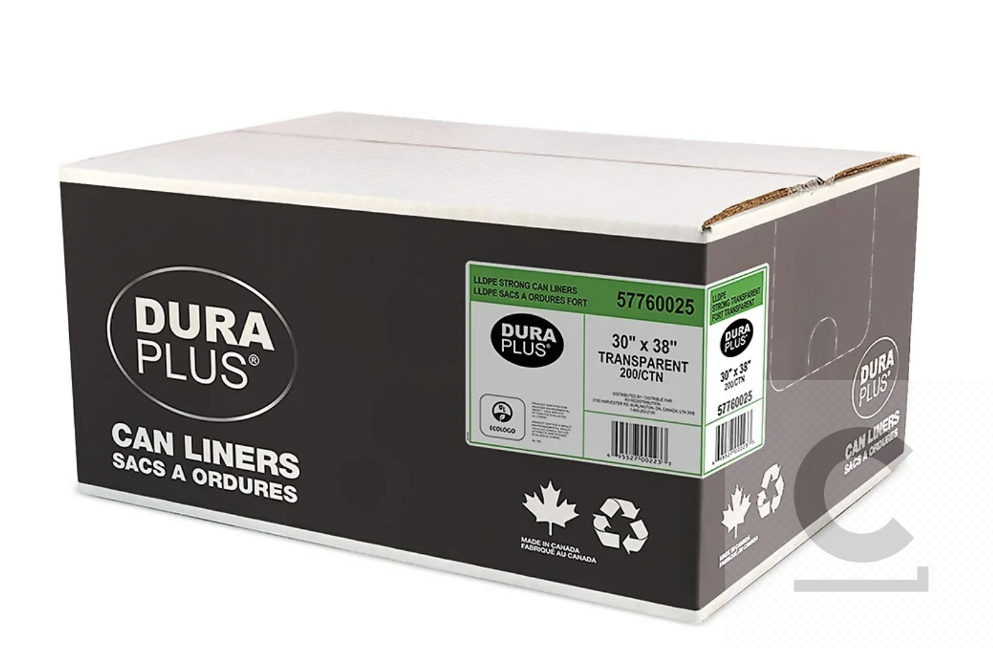 DuraPlus Can Liner - LLDPE - 30" x 38" - Strong - Transparent - 200 Pack