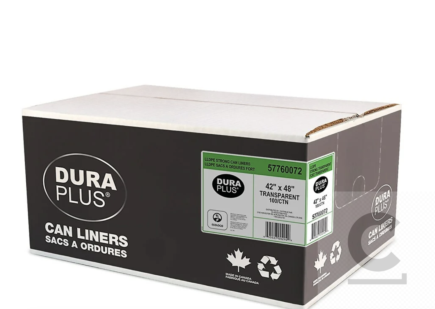 DuraPlus Can Liner - LLDPE - 42" x 48" - Strong - Transparent - 100 Pack