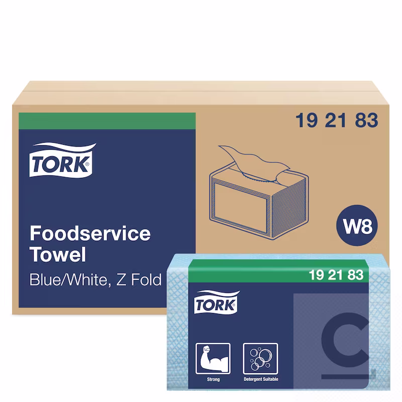 Tork Foodservice Cleaning Towel Blue/White W8 - 320 sheets