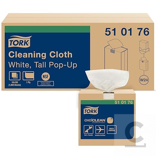 510176 Tork Cleaning Cloth White W24 - 1000 pcs per case