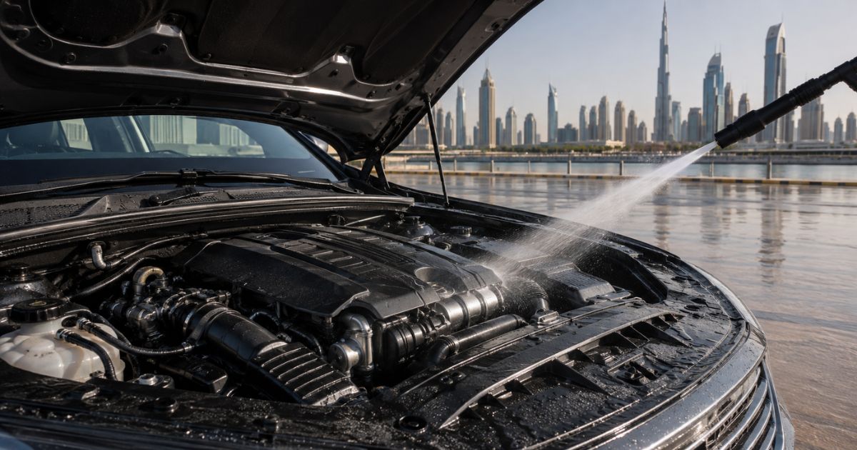 can i wash car engine with water