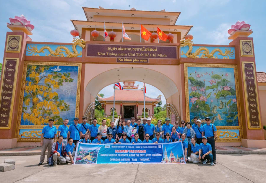 Khu tưởng niệm Chủ tịch Hồ Chí Minh tại Nakhonphanom là điểm đến của sản phẩm du lịch “Theo bước chân Chủ tịch Hồ Chí Minh trên dặm dài xuyên Á” - Ảnh: N.B