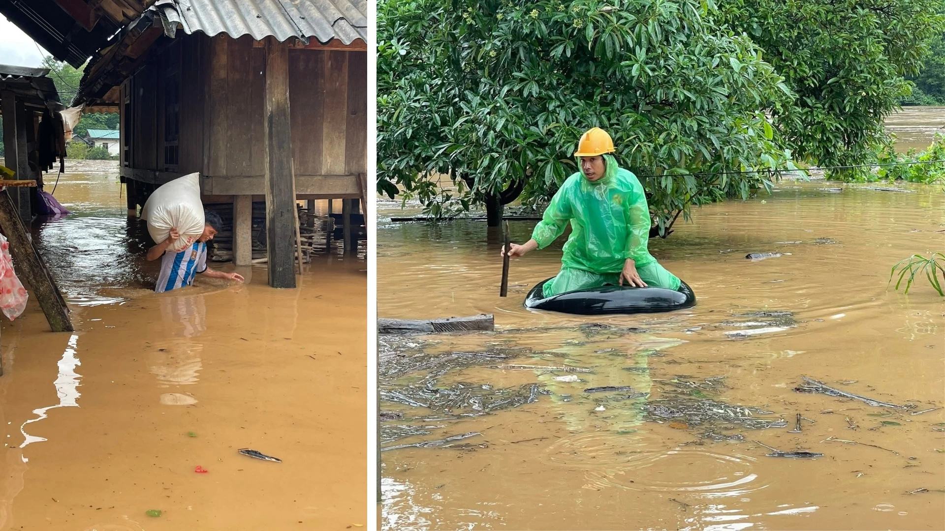Mưa lớn khiến một số khu vực dân cư ở thôn Trại Cá, xã Đakrông bị ngập