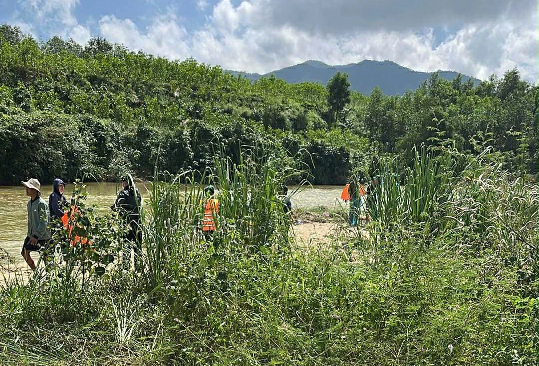 Đoạn sông tìm thấy thi thể nạn nhân-Ảnh: C.T.V