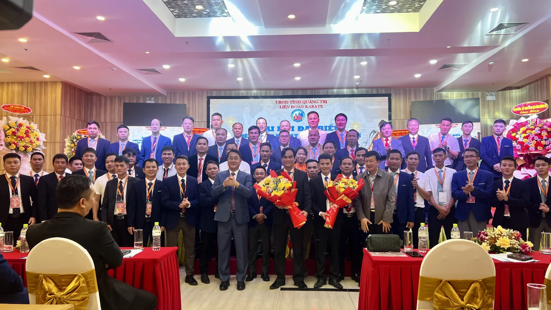 Ban Chấp hành Liên đoàn Karate tỉnh Quảng Trị khóa I, nhiệm kỳ 2025 – 2030 ra mắt Đại hội - Ảnh: H.T