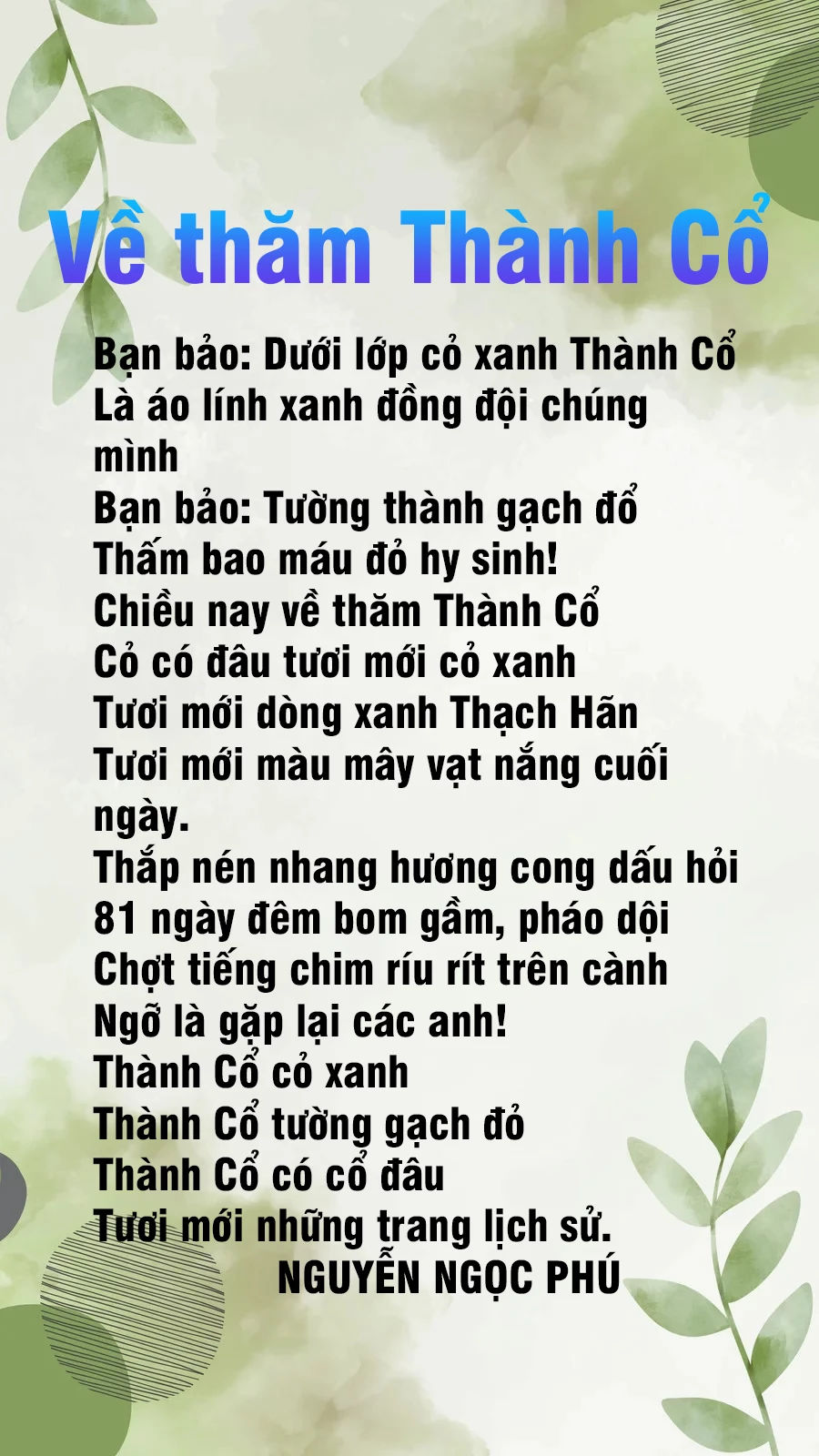 Về thăm Thành Cổ