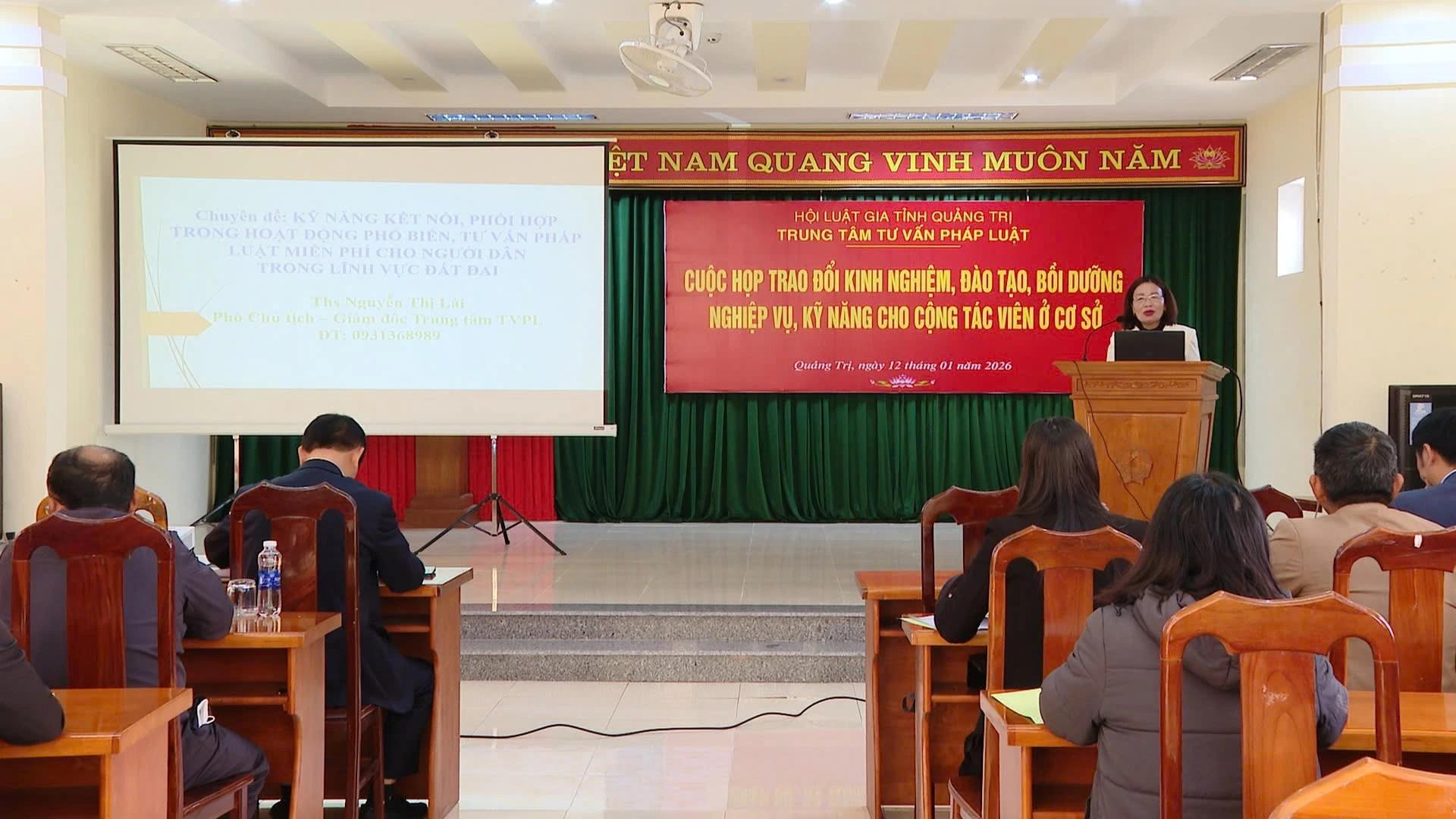 Hội nghị bồi dưỡng nghiệp vụ và nâng cao kỹ năng cho cộng tác viên tư vấn pháp luật tại Quảng Trị.