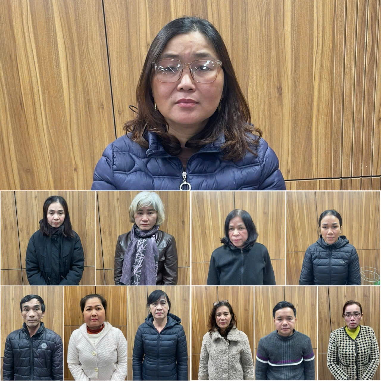 Đối tượng Hoàng Thị Thủy cùng các thư ký đề tại cơ quan Công an.