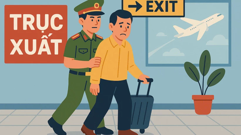 Minh họa: Hoạt động trục xuất người vi phạm. (Nguồn: Báo Chính phủ)