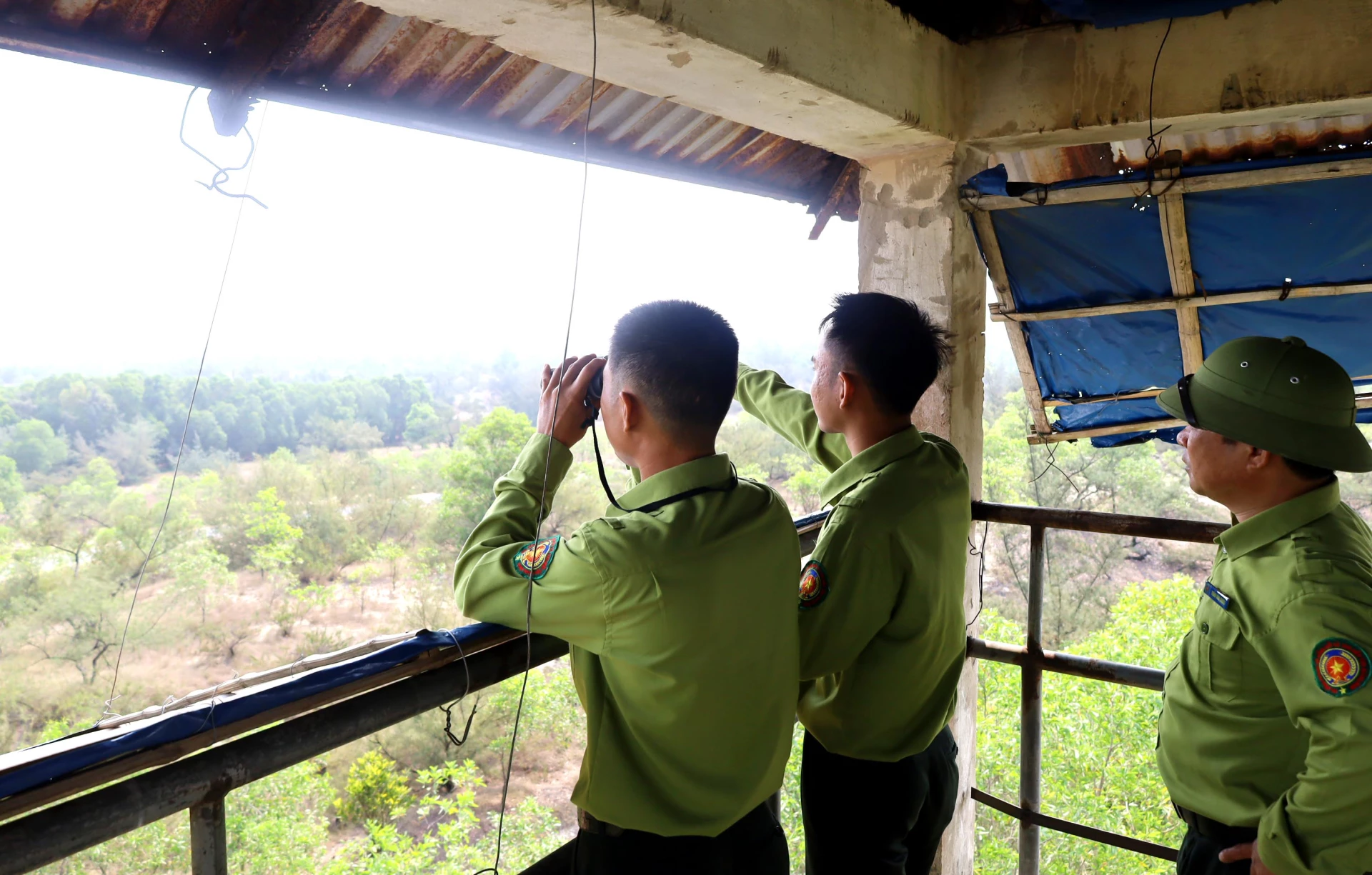 Các lực lượng chức năng, chủ rừng bố trí lực lượng, phương tiện túc trực 24/24 giờ trong thời điểm có nguy cơ xảy ra cháy rừng cao - Ảnh: V.M