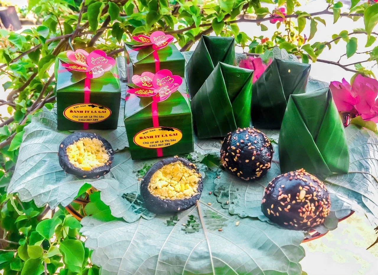 Sản phẩm của cơ sở sản xuất bánh ít lá gai Sáu Nhàn, thôn Đại Hào, xã Triệu Bình ngày càng chiếm được cảm tình của thực khách - Ảnh: Cơ sở cung cấp