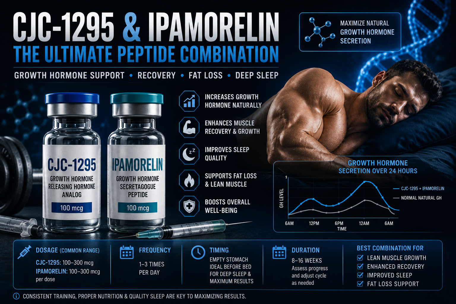 CJC-1295 and Ipamorelin peptide combination