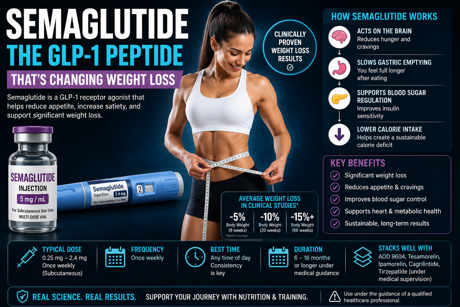 Semaglutide GLP-1 peptide for weight loss
