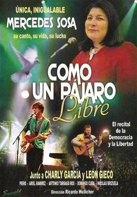 Poster de Mercedes Sosa, como un pájaro libre