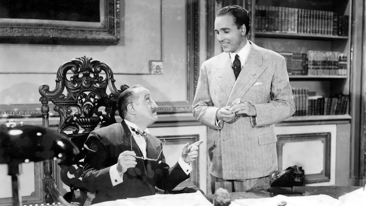 Enrique Serrano y Osvaldo Miranda en La hija del ministro (1943)