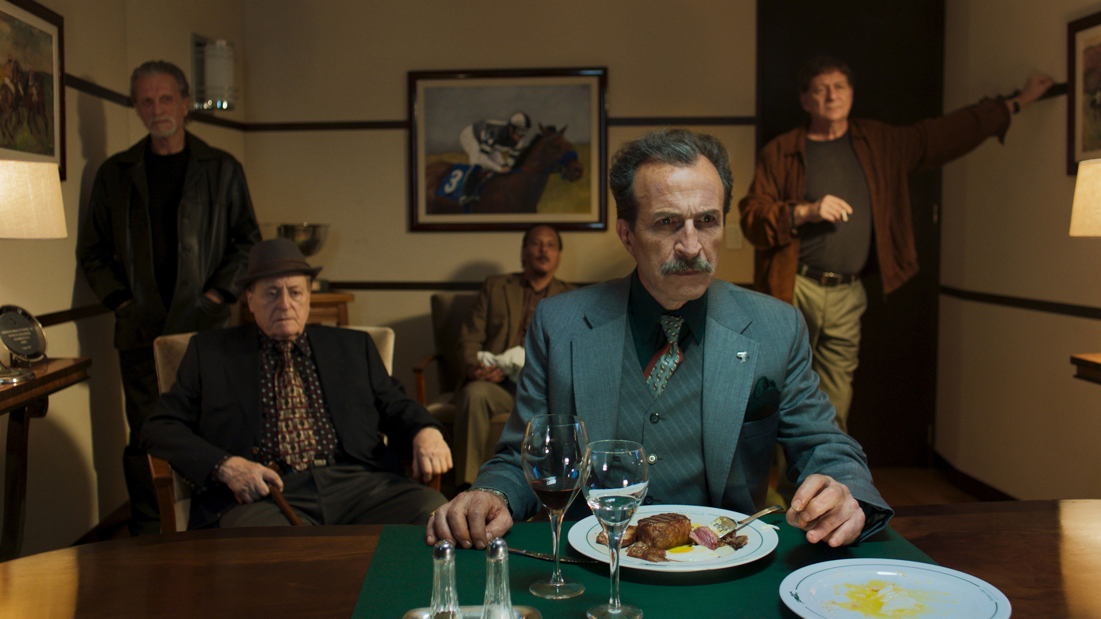 Daniel Fanego, Roberto Carnaghi, Daniel Giménez Cacho y Osmar Núñez en El jockey (2024)