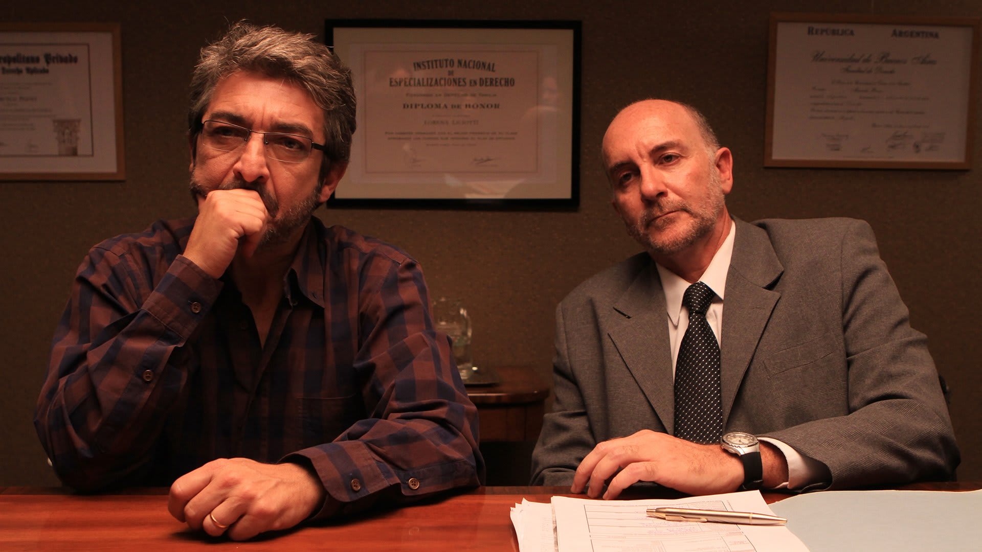 Ricardo Darín y Pablo Moseinco en Relatos salvajes (2014)