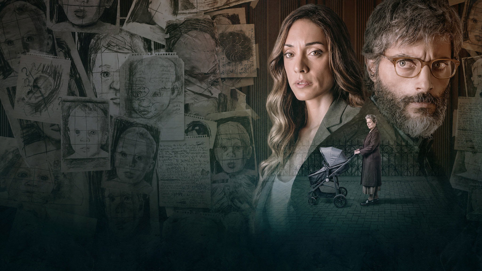 Martina Gusmán, Joaquín Furriel y Regina Lamm en foto promocional de El hijo (2019)