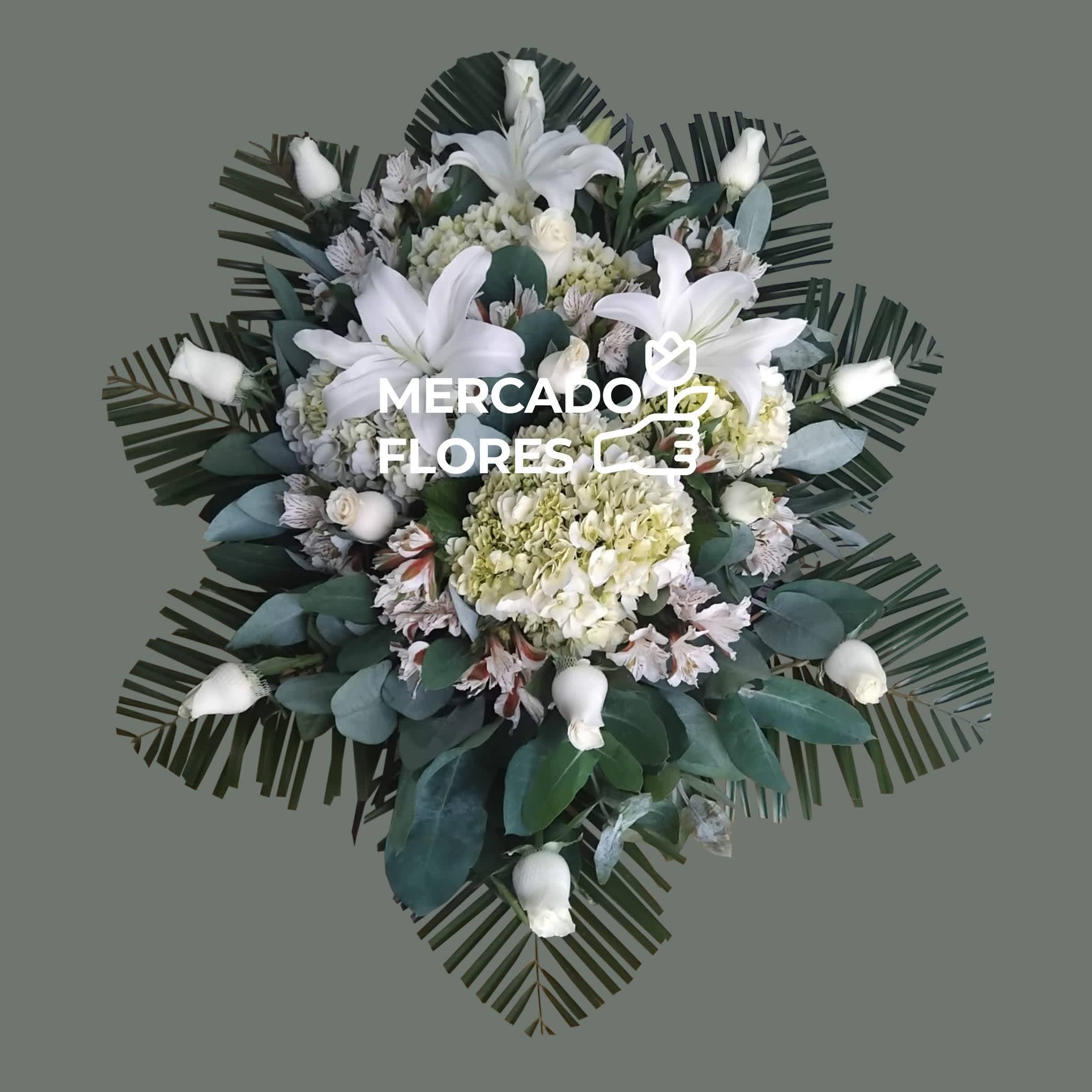 Lágrima fúnebre con rosas frescas