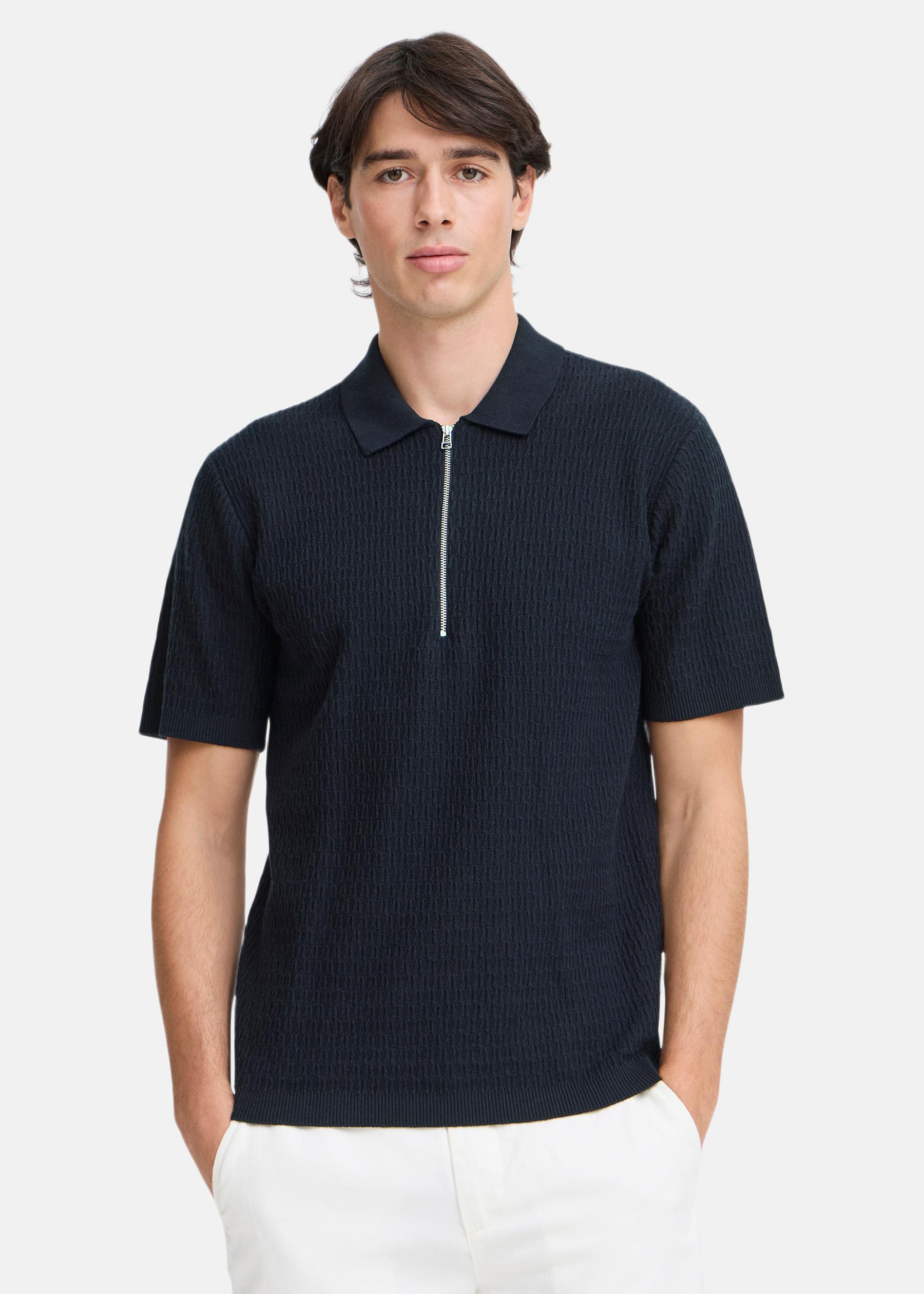 CFJOE SS structured polo knit