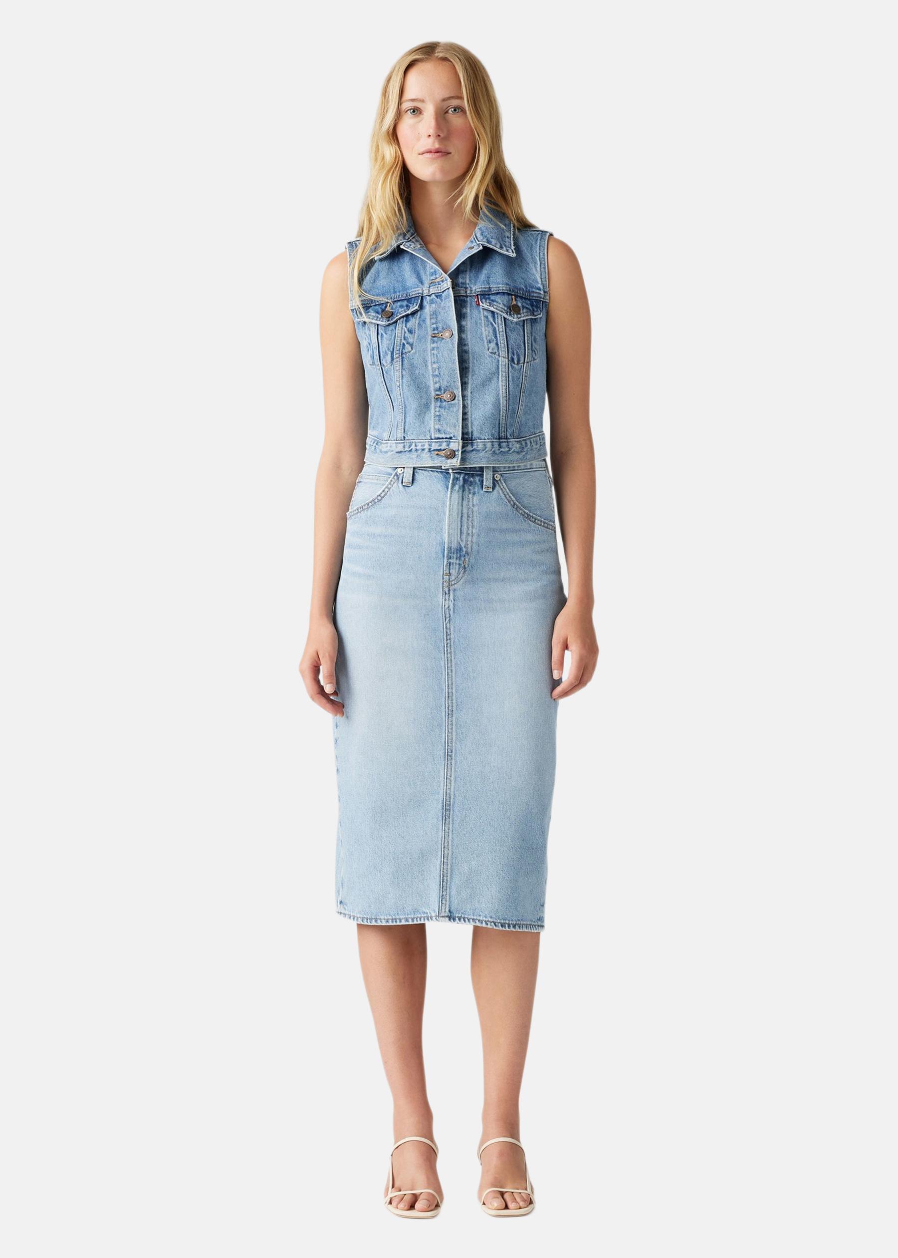 HR BACK SLIT SKIRT RIVETING CL