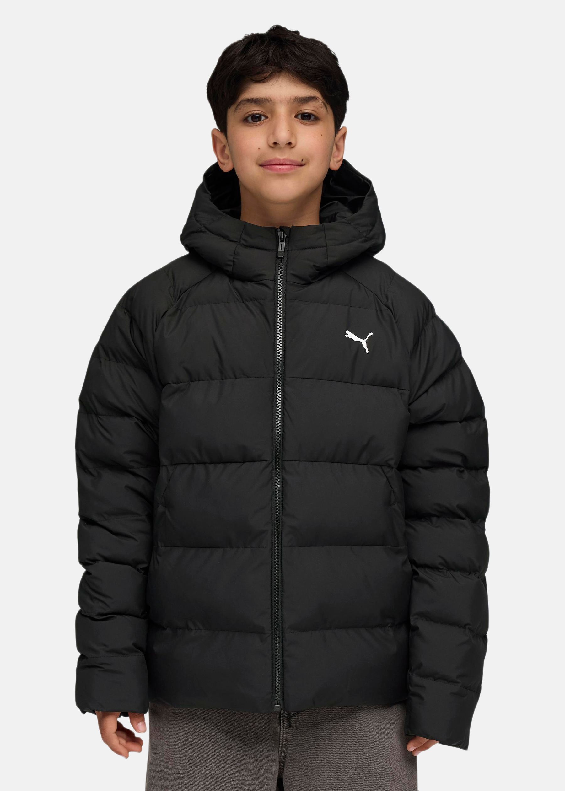 Synthetic Hooded Puffer Jacket
