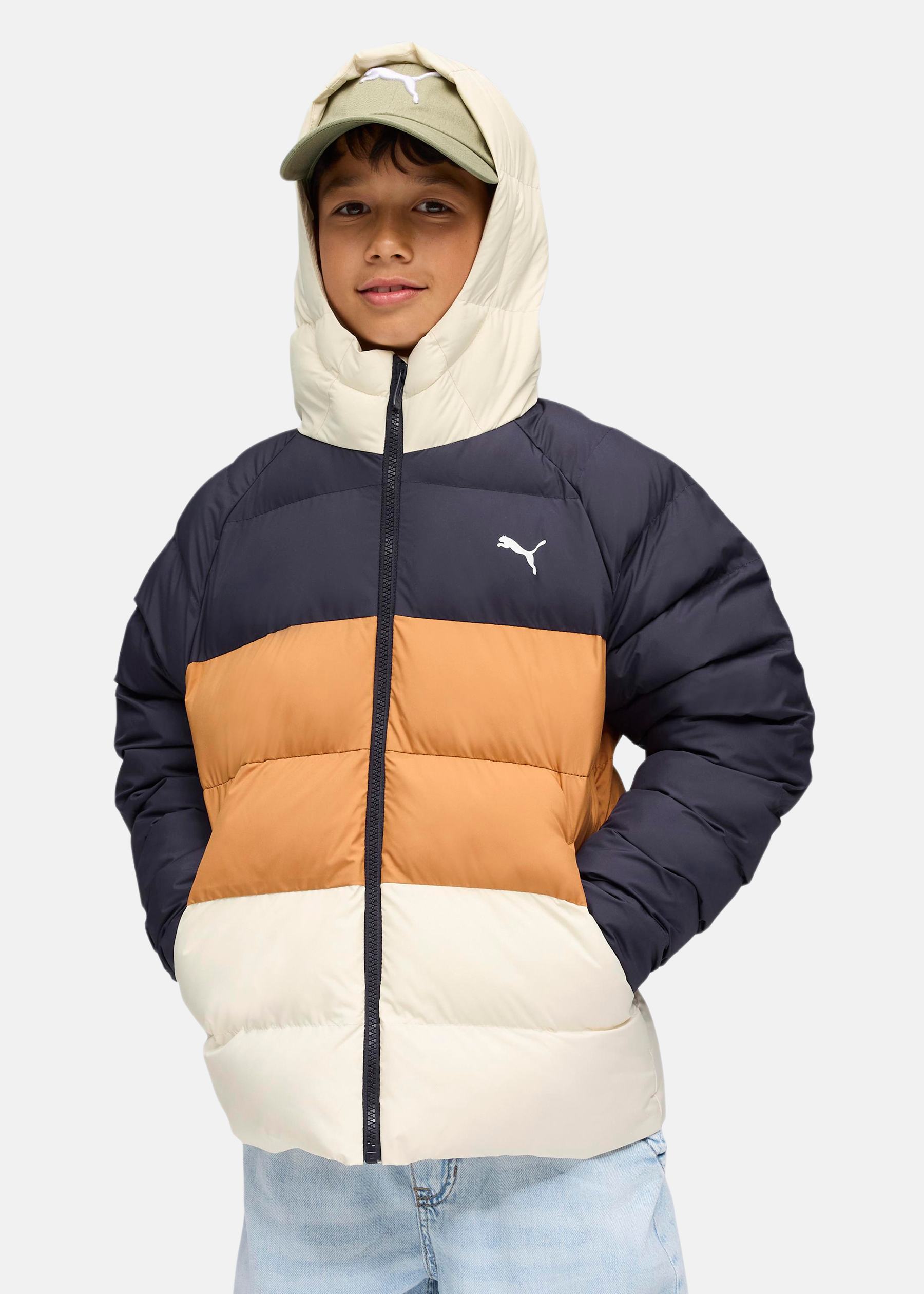 Synthetic Hooded Puffer Jacket